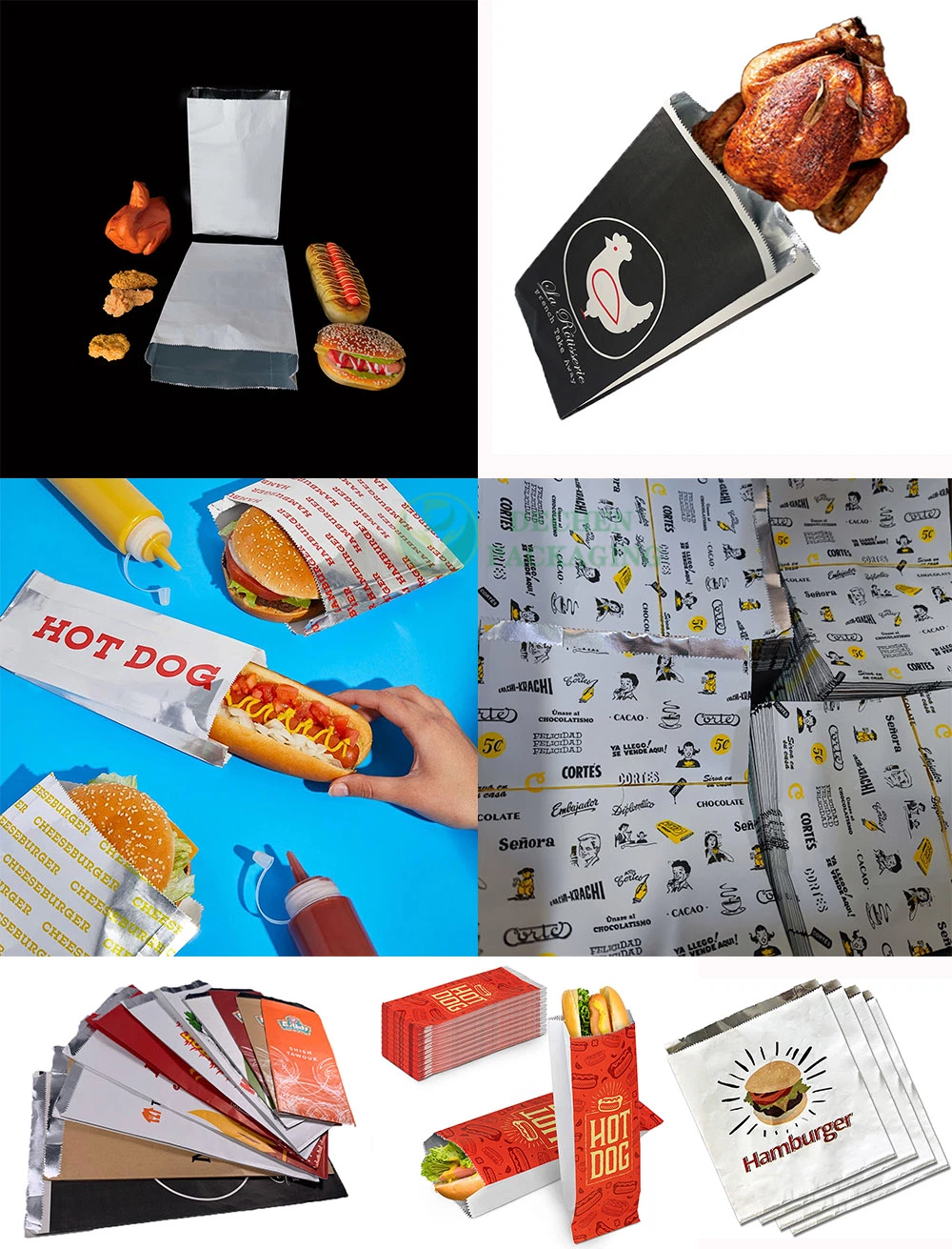 Doner Kebabs Packaging Ice Cream Paper Packag for Fry Chicken Bag