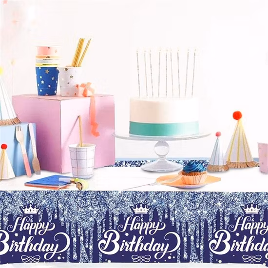 플라스틱 상보 처분할 수 있는 PVC 테이블 덮개 생일 축하 파티 훈장